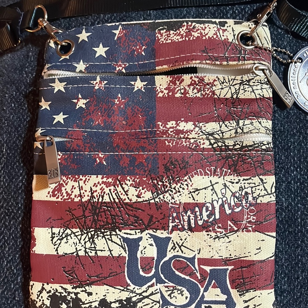 USA tote, small purse, like new, unique design